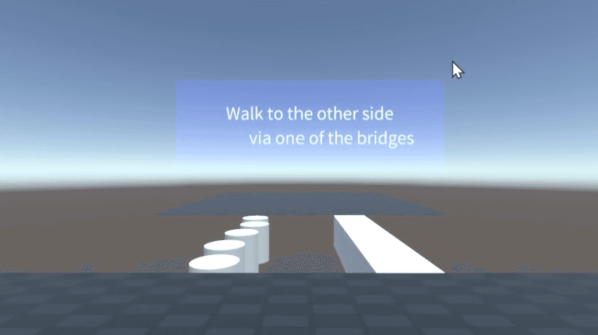 The two bridges become walkable after the mirror disappears.