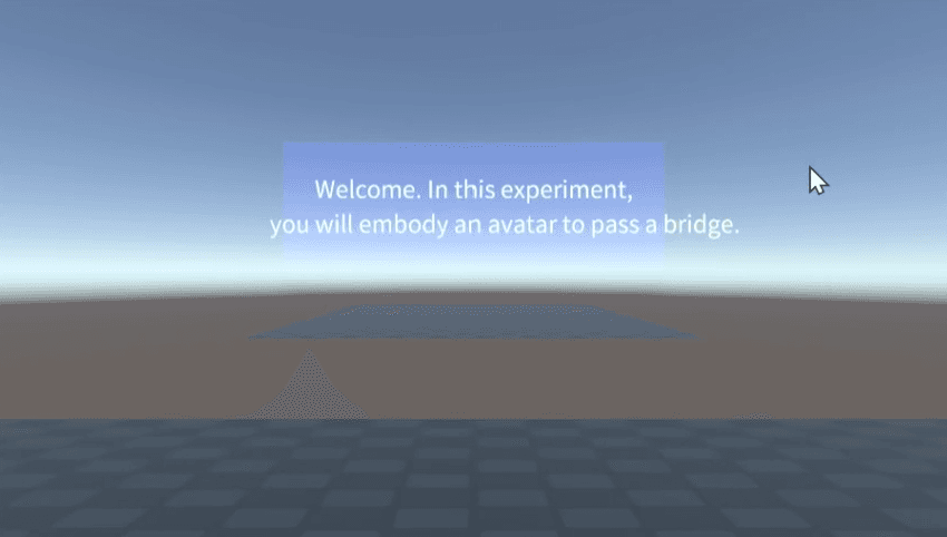 The ProteusSample scene right after Play, showing the welcome message.