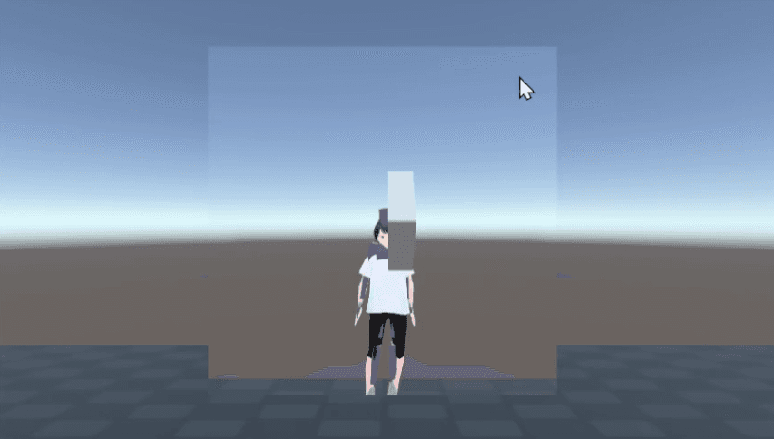 The young avatar embodied as the player during the second trial.
